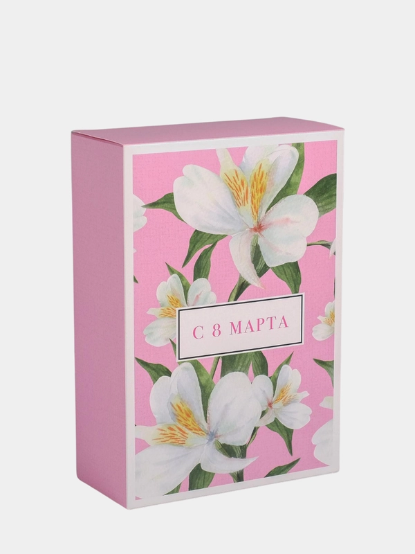 Коробка подарочная с надписью "8 марта", 16 х 23 х 7,5 см