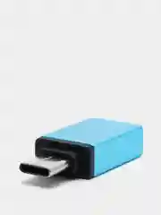 Голубой переходник отг OTG с Type-C на USB