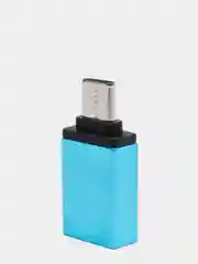 Голубой переходник отг OTG с Type-C на USB
