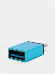 Голубой переходник отг OTG с Type-C на USB