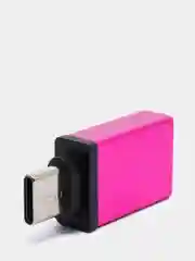 Фуксия переходник отг OTG с Type-C на USB