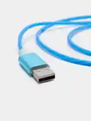 Синий кабель магнитный светящийся, коннекторы Lightning, Type-C, Micro-USB