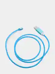 Синий кабель магнитный светящийся, коннекторы Lightning, Type-C, Micro-USB