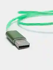 Зеленый кабель магнитный светящийся, коннекторы Lightning, Type-C, Micro-USB