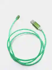 Зеленый кабель магнитный светящийся, коннекторы Lightning, Type-C, Micro-USB