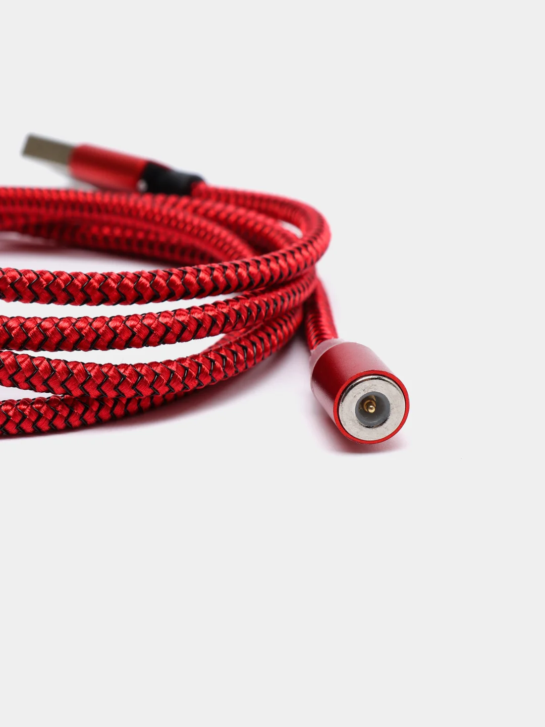 Красный кабель магнитный для зарядки телефона Apple Lightning, Type-C, Micro-USB
