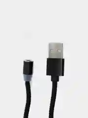 Черный кабель магнитный для зарядки телефона Apple Lightning, Type-C, Micro-USB