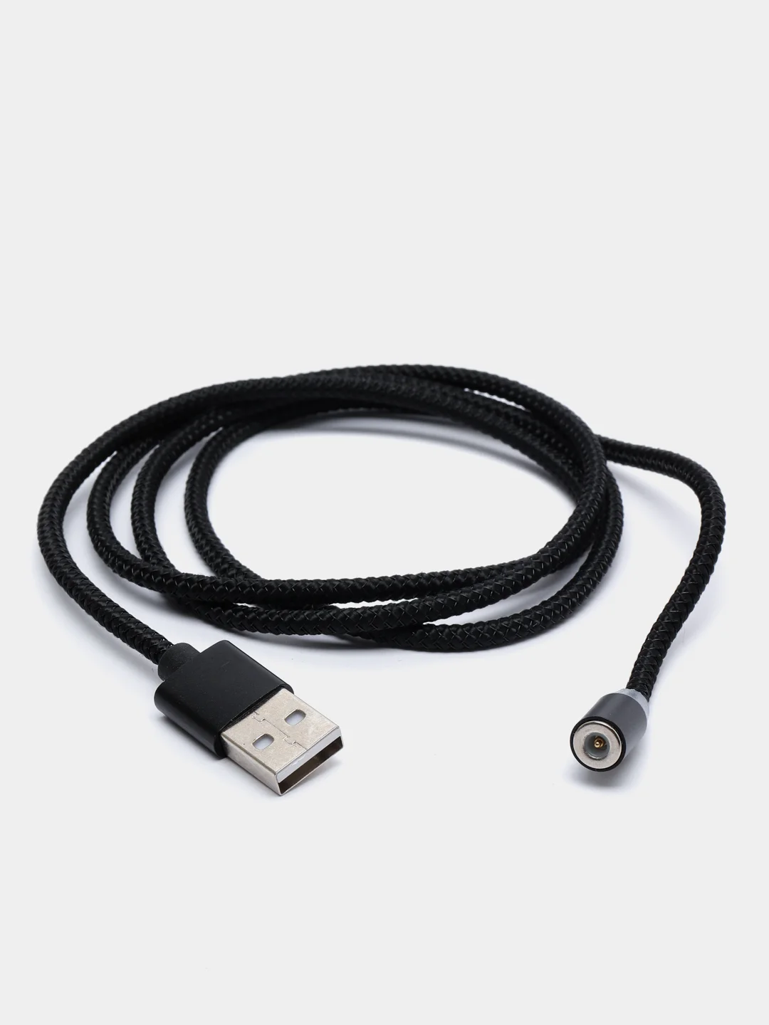 Черный кабель магнитный для зарядки телефона Apple Lightning, Type-C, Micro-USB