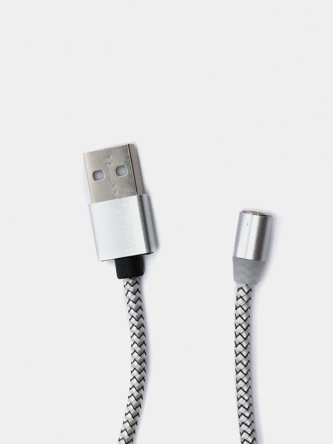 Серебряный кабель магнитный для зарядки телефона Apple Lightning, Type-C, Micro-USB