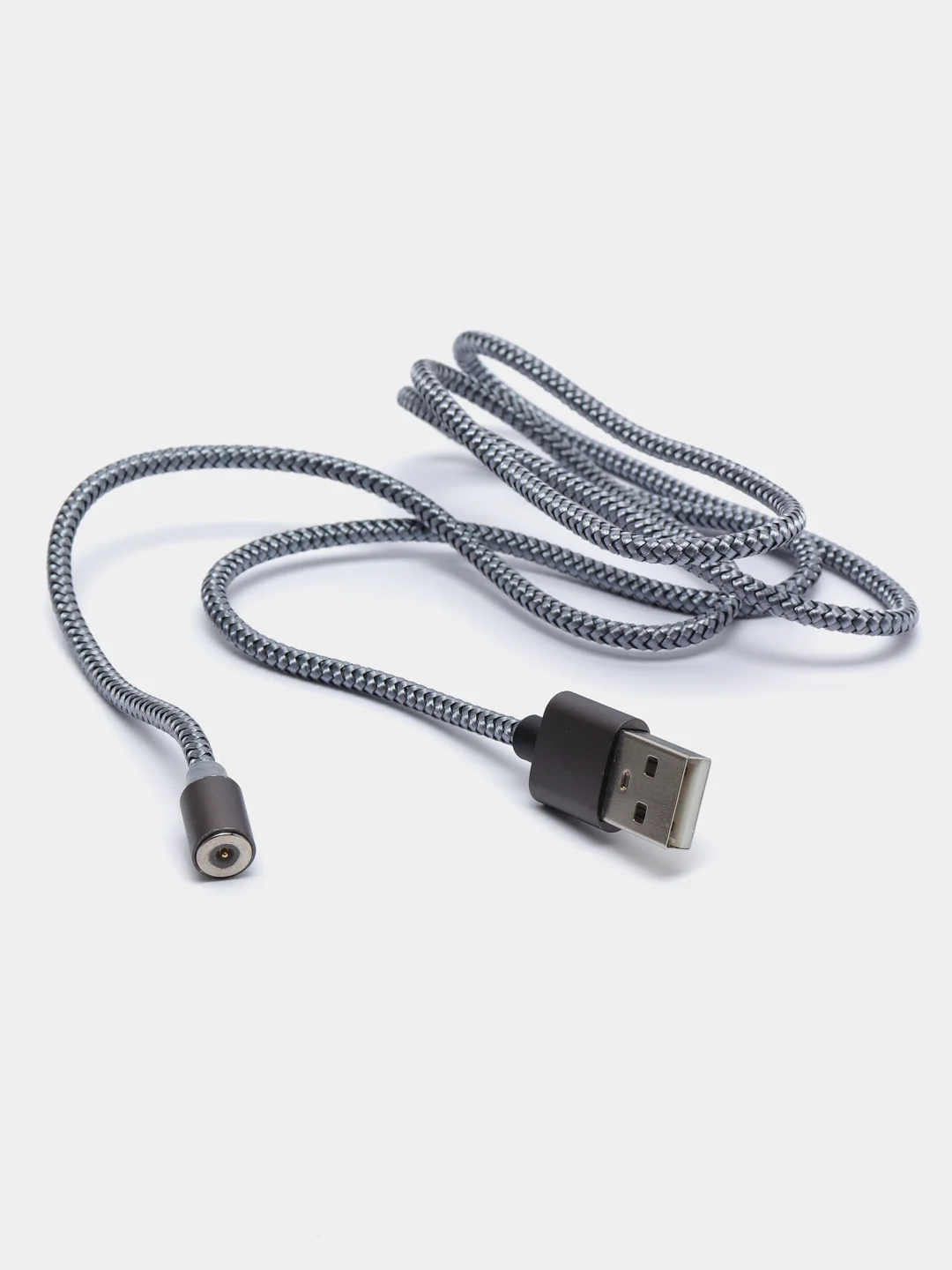 Серый кабель магнитный для зарядки телефона Apple Lightning, Type-C, Micro-USB
