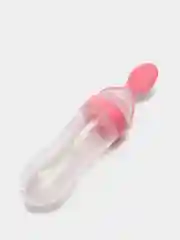 Розовый бутылочка для кормления силиконовая с ложкой 4+