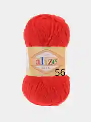 Красный пряжа Alize Softy, 50 г 115 м, 100% полиэстер