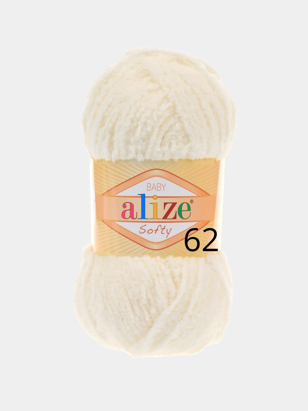 Кремовый пряжа Alize Softy, 50 г 115 м, 100% полиэстер