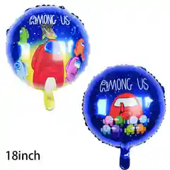 Воздушный шар "Амонгас", "Among Us", "Амонг Ас" фольгированный 50см, тарелки, скатерть