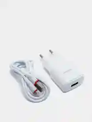 Белый зарядное устройство Borofone BA48A Orion с кабелем Lightning, 2.1A