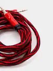 Красный аудио кабель AUX jack 3.5 мм аудиокабель аукс плетеный шнур 1.5м