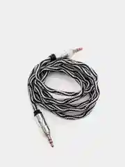 Черный аудио кабель AUX jack 3.5 мм аудиокабель аукс плетеный шнур 1.5м
