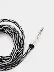 Черный аудио кабель AUX jack 3.5 мм аудиокабель аукс плетеный шнур 1.5м