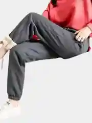Серый брюки утепленные, спортивные