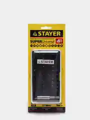 Набор бит STAYER, CR-V, 61 предмет, с магнитным адаптером, для шуруповерта, дрели