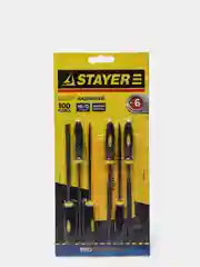 Набор надфилей STAYER 6 штук, 150 мм, в чехле, с двухкомпонентной ручкой