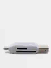 Белый картридер USB на USB TYPE-C, SD-card, microSD, адаптер для телефона