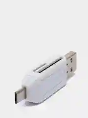 Белый картридер USB на Micro USB, SD-card, microSD, адаптер для телефона