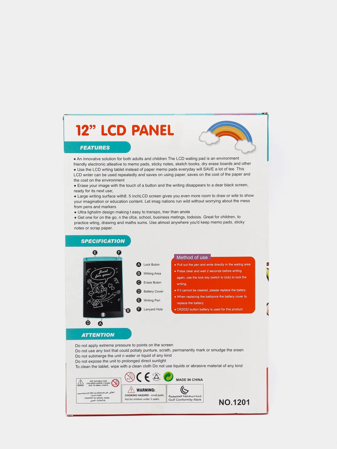 Планшет для рисования графический LCD со стилусом, 8,5, 10 и 12 дюймов