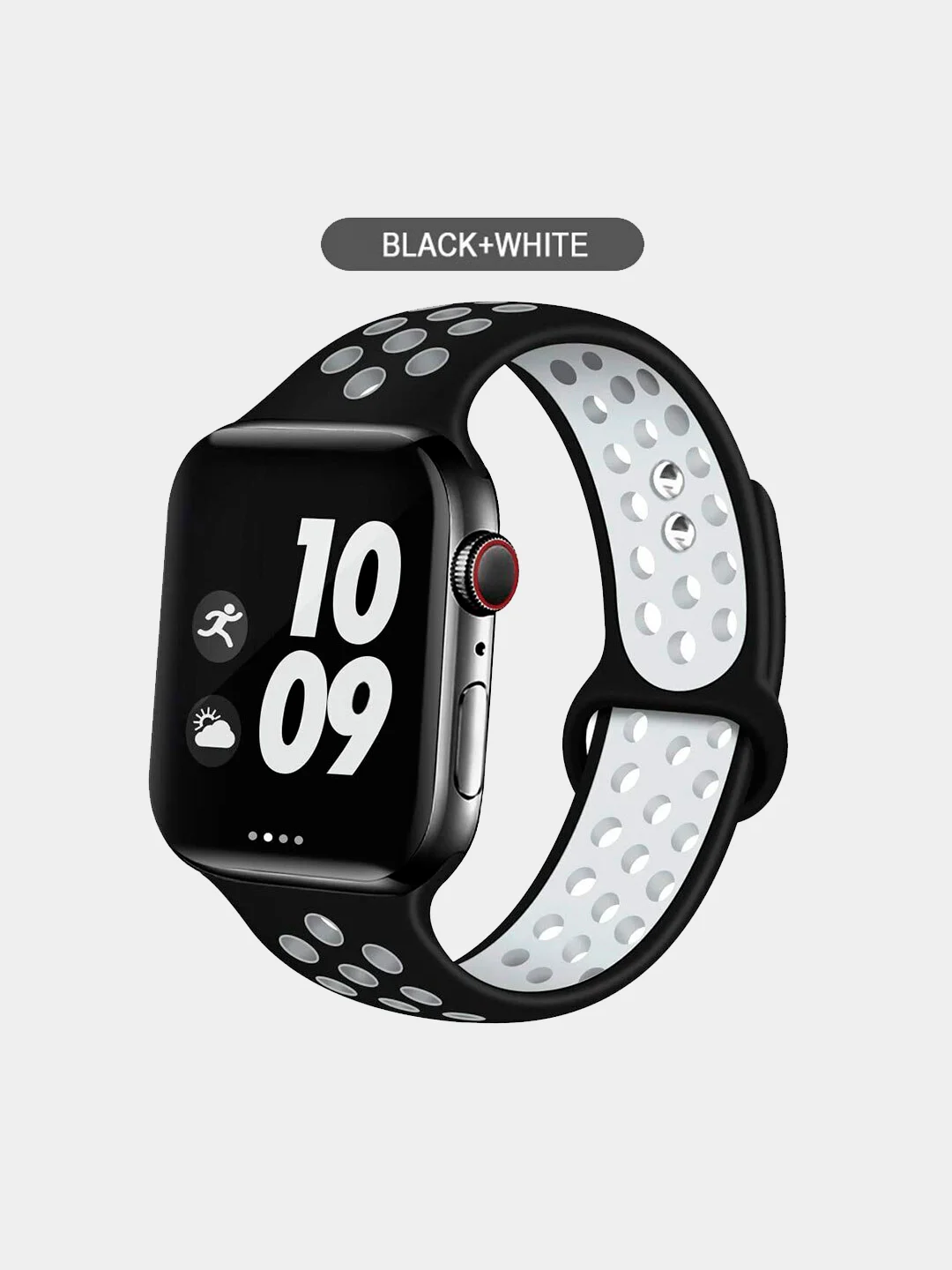 Белый спортивный силиконовый ремешок для Apple Watch 38 / 40 / 42 / 44 мм