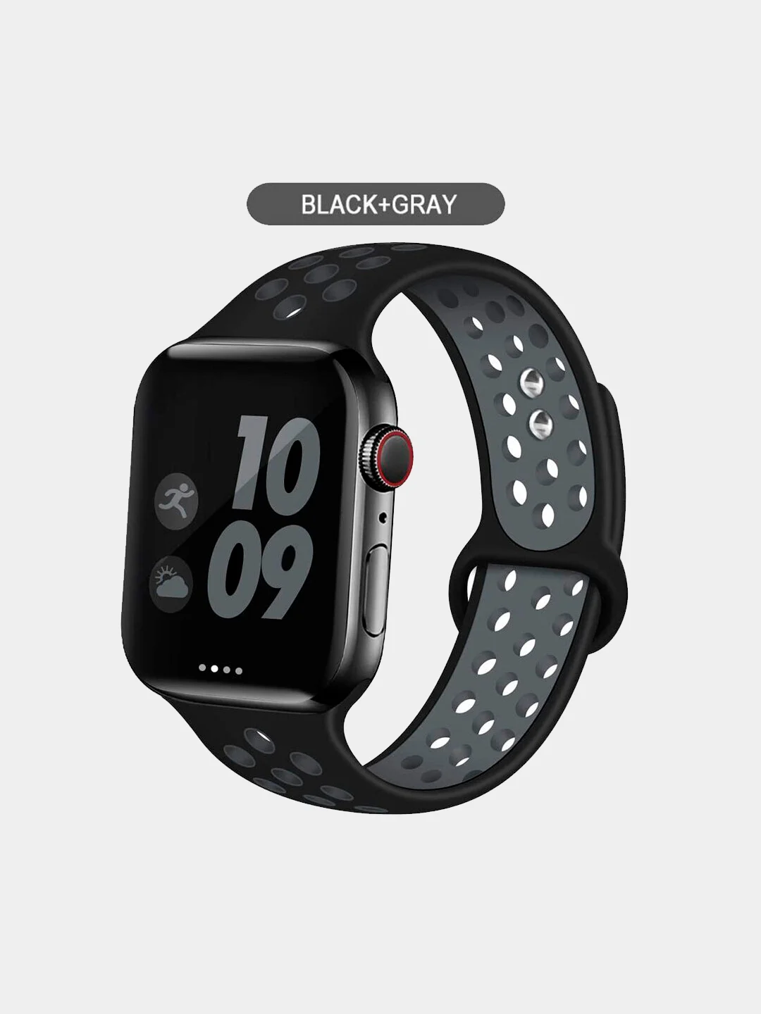 Белый спортивный силиконовый ремешок для Apple Watch 38 / 40 / 42 / 44 мм