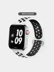 Белый спортивный силиконовый ремешок для Apple Watch 38 / 40 / 42 / 44 мм