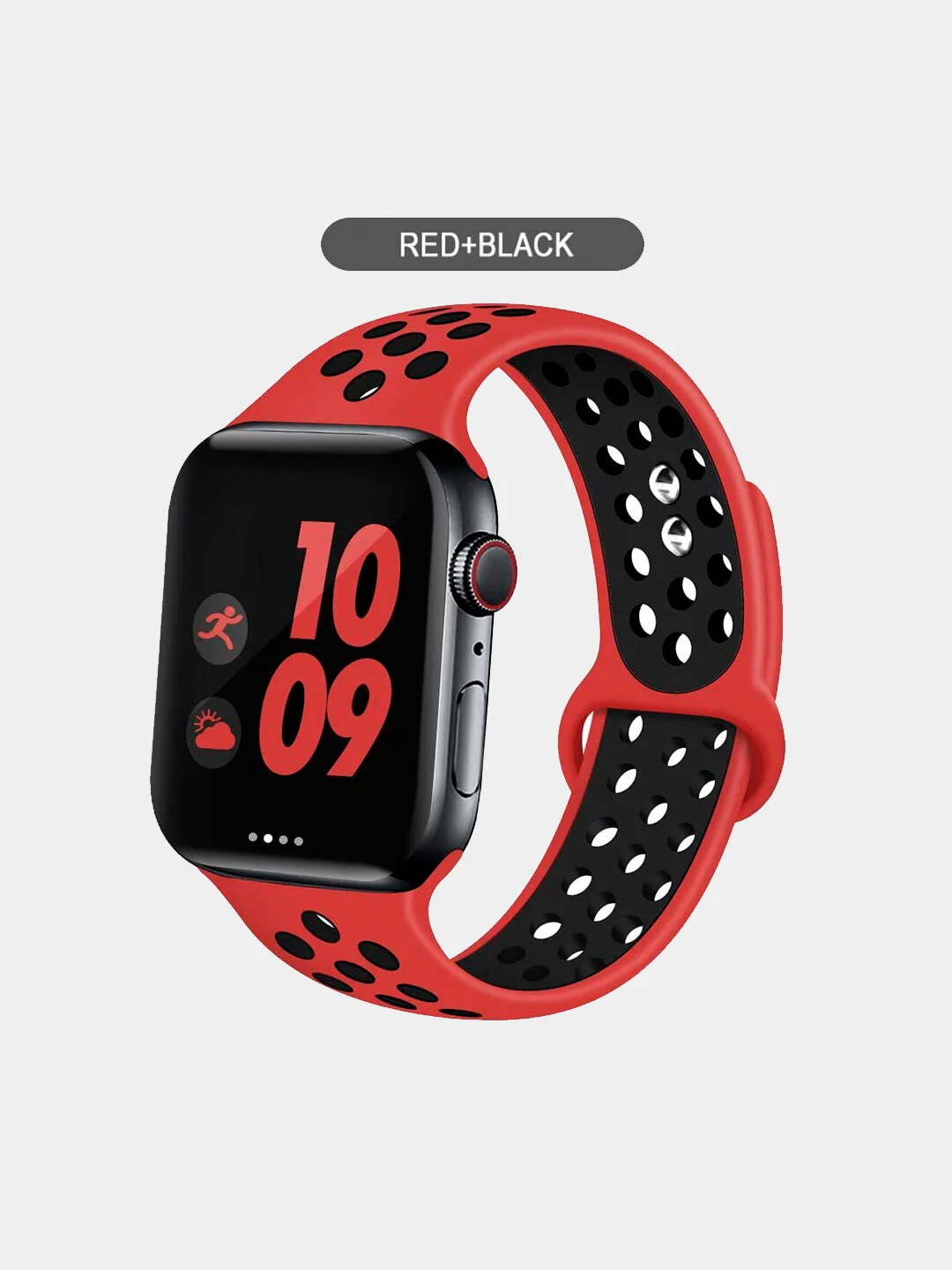 Красный спортивный силиконовый ремешок для Apple Watch 38 / 40 / 42 / 44 мм