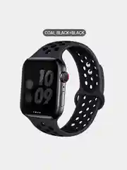 Черный спортивный силиконовый ремешок для Apple Watch 38 / 40 / 42 / 44 мм