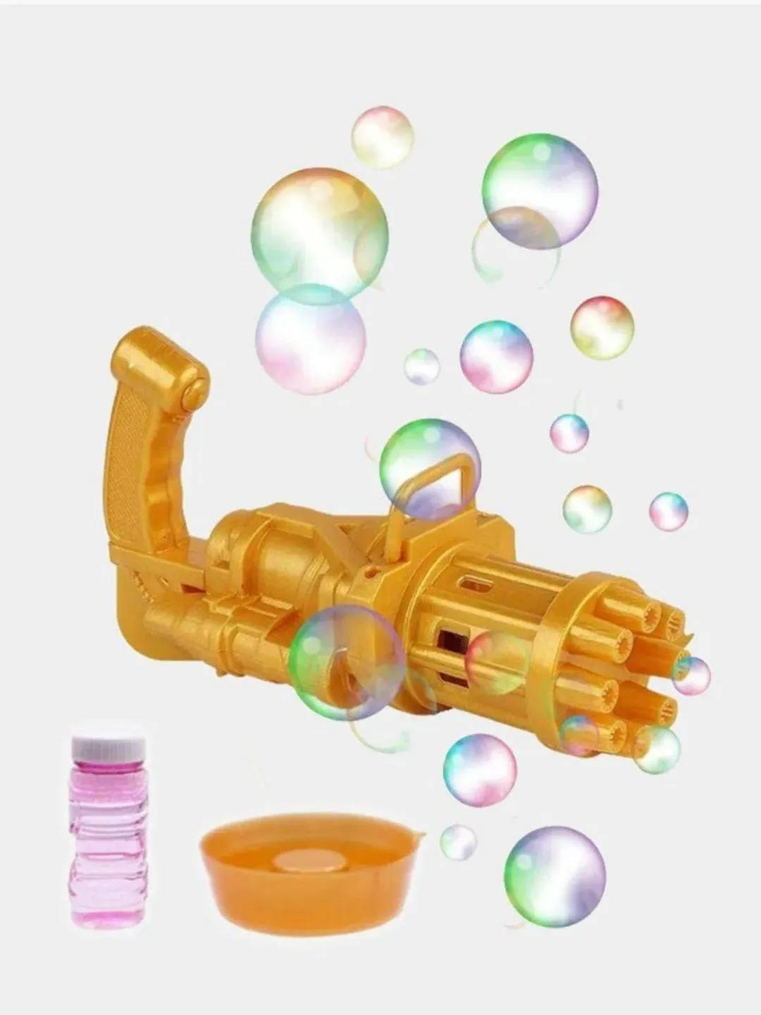 Генератор для мыльных пузырей миниган BUBBLE GUN в виде пистолета-пулемета  купить по цене 299 ₽ в интернет-магазине Магнит Маркет