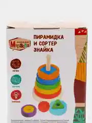 Пирамидка детская "Знайка": 16 см, 16 деталей