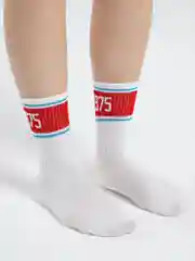 Зеленый носки с надписями белые