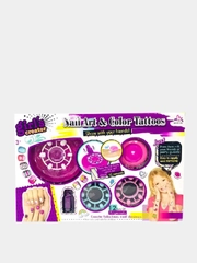 Детский маникюрный набор для дизайна ногтей и нанесения тату Nail Art Tattos, 12 предметов