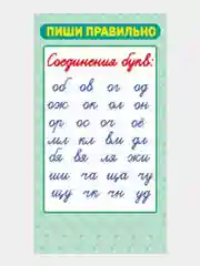 Обучающая карточка -шпаргалка двухсторонняя "Русский алфавит. Пиши правильно.", 170*100 мм