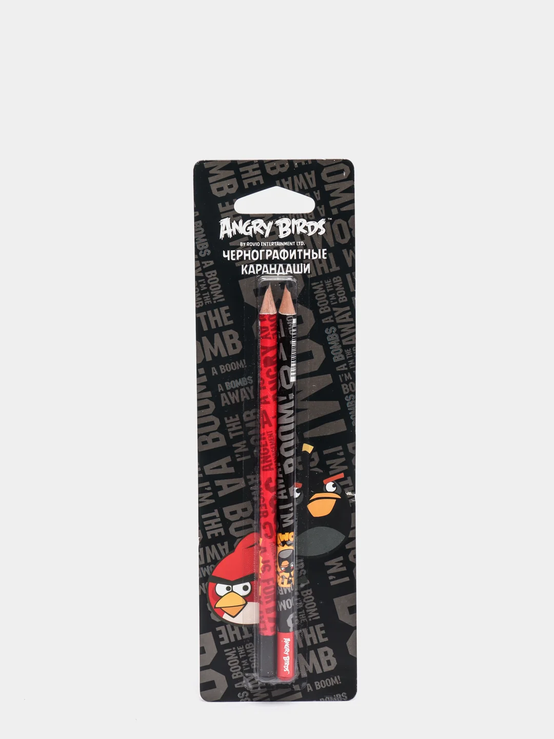 Карандаш ч/г Hatber "Angry Birds" НВ, заточенный, в блистере, 2 штуки