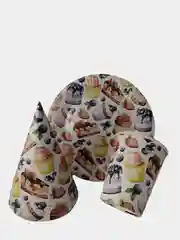 Белый набор для праздника (тарелка 6шт, стаканы 6 шт, колпаки 6 шт)