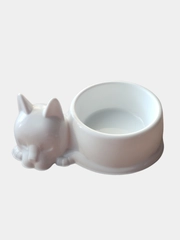 Миска для кошек, котят 0.5 л, пластик, белая