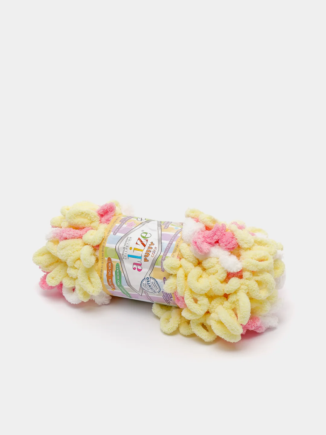Светло-жёлтый пряжа Alize Puffy Color 100% Микрополиэстер 100г  9м