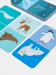 Развивающая игра Домино / Домино животные севера / Детское домино/ карточки со зверями