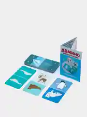 Развивающая игра Домино / Домино животные севера / Детское домино/ карточки со зверями