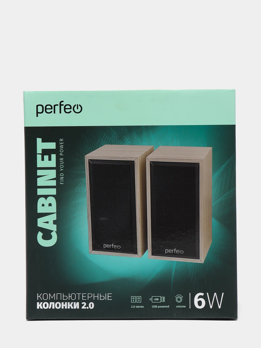Белый компьютерные колонки Perfeo CABINET, для ноутбука и компьютера