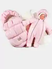 Розовый конверт на выписку 2-предметный, зима