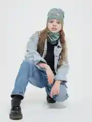Коралловый шапка детская, комплект детский, комплект осенний, комплект для мальчика и девочки