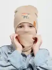 Золотой шапка детская, комплект детский, комплект осенний, комплект для мальчика и девочки
