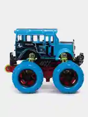 Синий машинка инерционная металлическая, полный привод, Jumbo bus