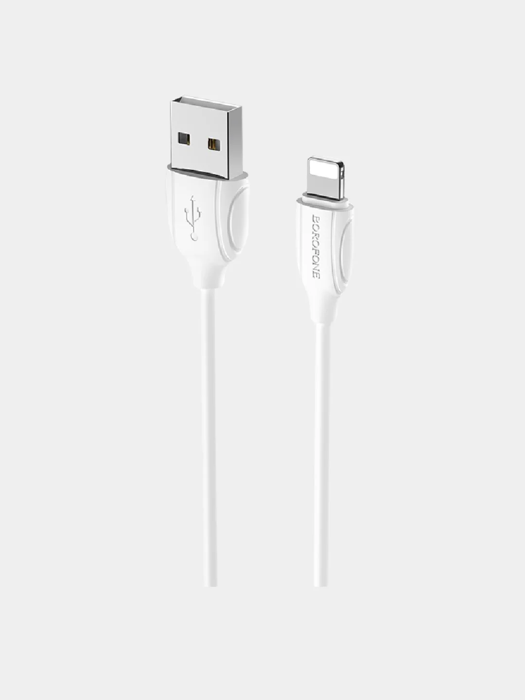 Белый дата-кабель для APPLE 1м Borofone BX19, НА АЙФОН для зарядки, usb кабель LIGHTNING 2.4A